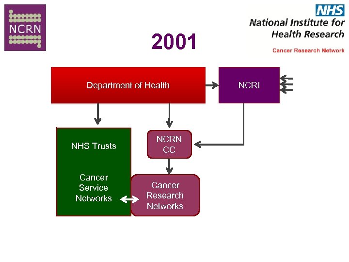 2001 Department of Health NHS Trusts Cancer Service Networks NCRN CC Cancer Research Networks
