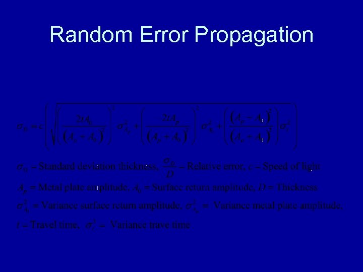 Random Error Propagation 
