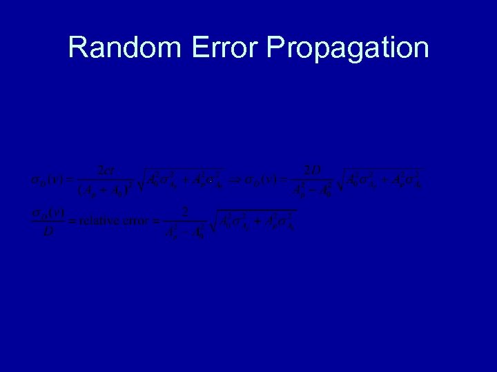 Random Error Propagation 