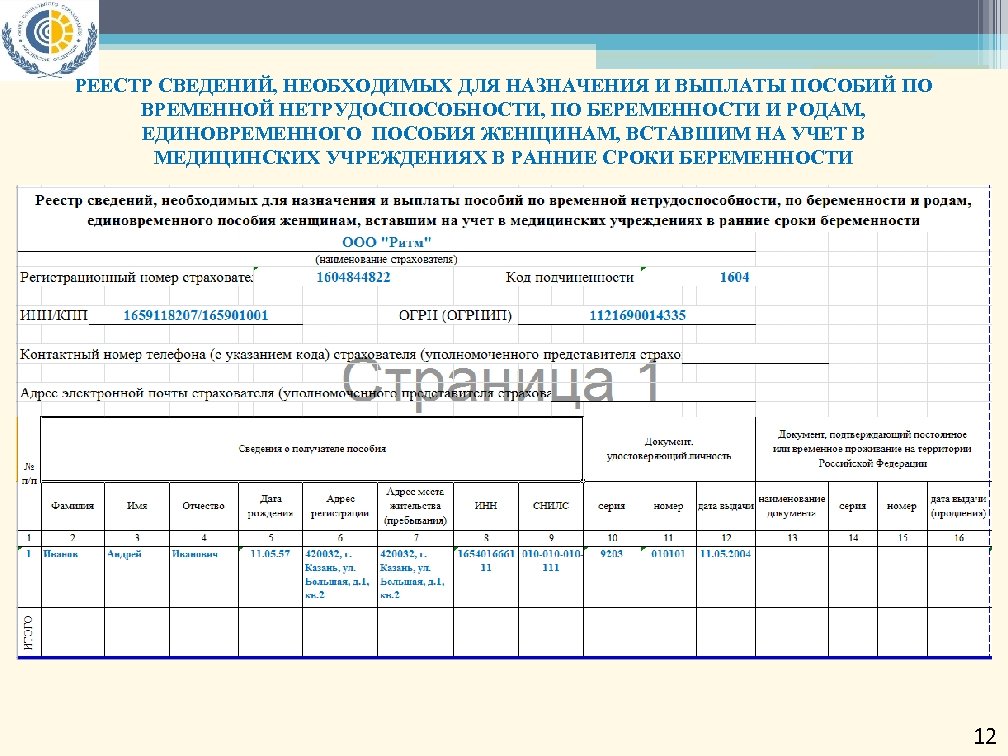 Реестр заполнение. Реестр сведений необходимых для назначения и выплаты пособий. Реестр пособий по беременности и родам. Реестр для ФСС по беременности и родам. Реестр сведений для выплаты пособия по временной нетрудоспособности.