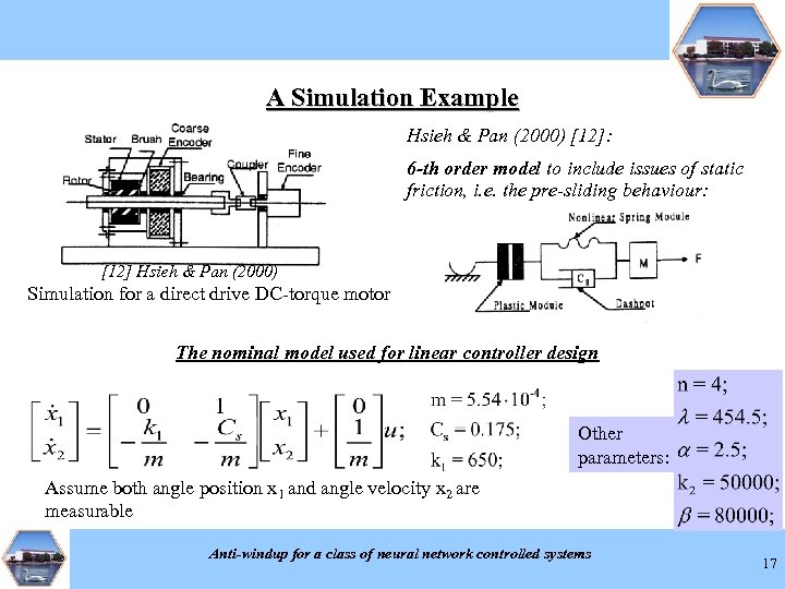 A Simulation Example Hsieh & Pan (2000) [12]: 6 -th order model to include
