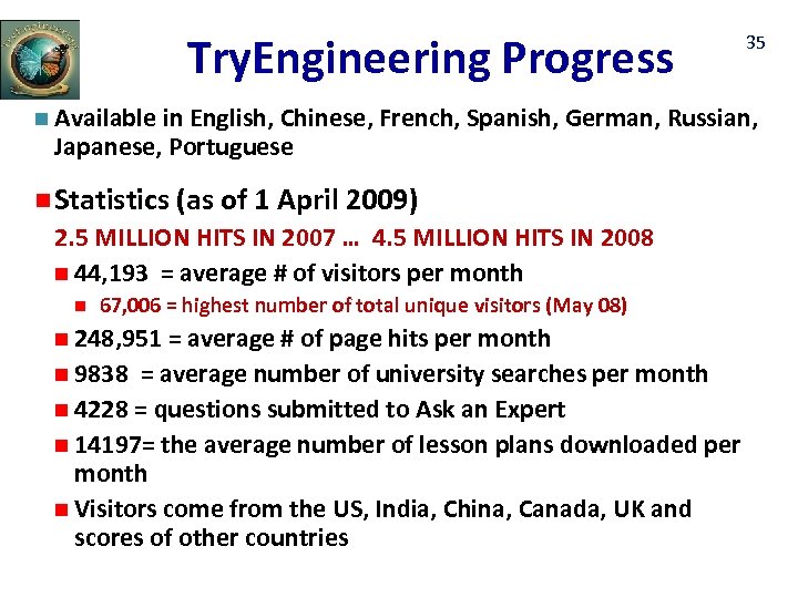 Try. Engineering Progress 35 n Available in English, Chinese, French, Spanish, German, Russian, Japanese,