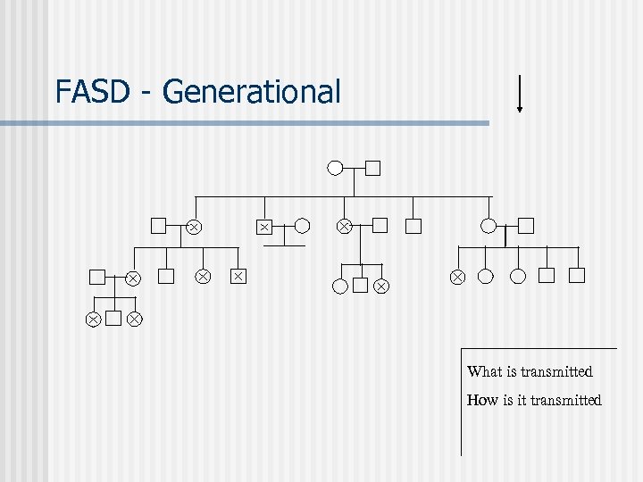 FASD - Generational What is transmitted How is it transmitted 