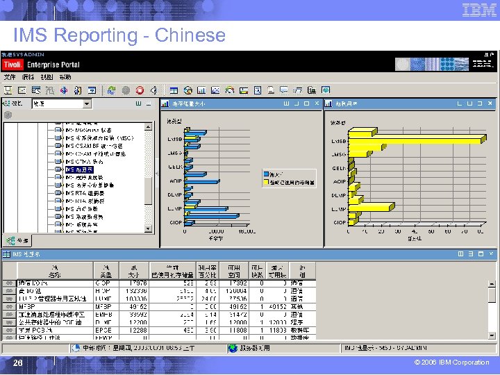 IMS Reporting - Chinese 26 © 2006 IBM Corporation 