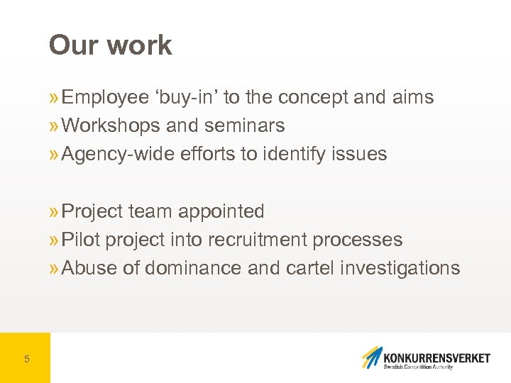 Our work » Employee ‘buy-in’ to the concept and aims » Workshops and seminars