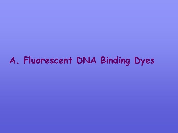 A. Fluorescent DNA Binding Dyes 