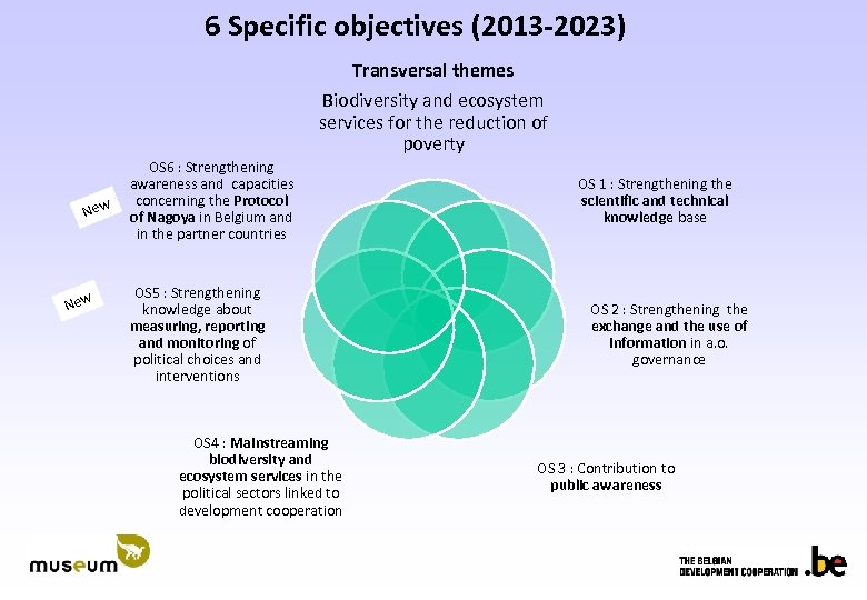 6 Specific objectives (2013 -2023) Transversal themes Biodiversity and ecosystem services for the reduction