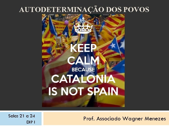 AUTODETERMINAÇÃO DOS POVOS Salas 21 a 24 DIP I Prof. Associado Wagner Menezes 