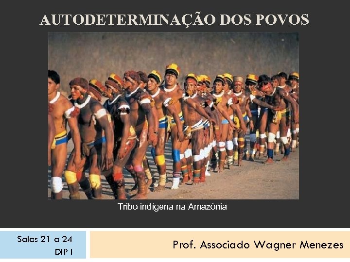 AUTODETERMINAÇÃO DOS POVOS Tribo indígena na Amazônia Salas 21 a 24 DIP I Prof.