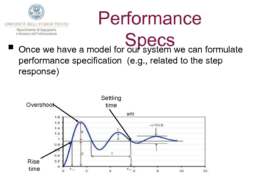 Performance Specswe can formulate § Once we have a model for our system performance