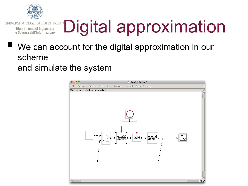 Digital approximation § We can account for the digital approximation in our scheme and