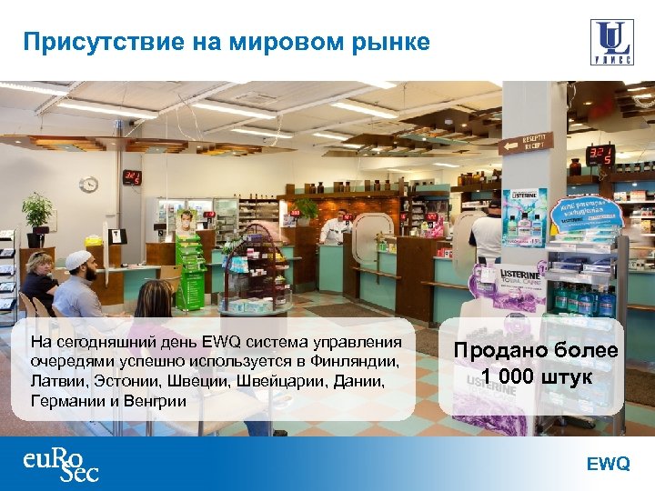 Присутствие на мировом рынке На сегодняшний день EWQ система управления очередями успешно используется в