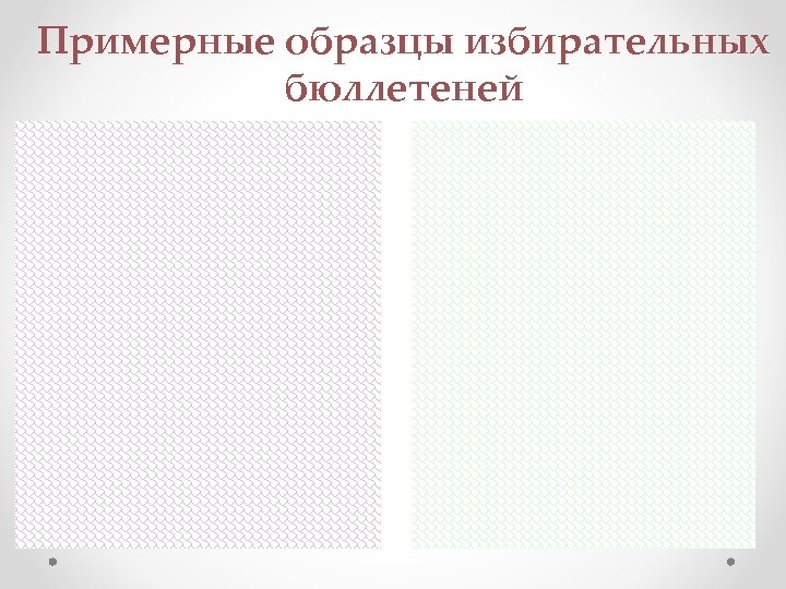 Примерные образцы избирательных бюллетеней 