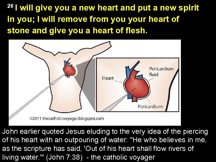 26 I will give you a new heart and put a new spirit in