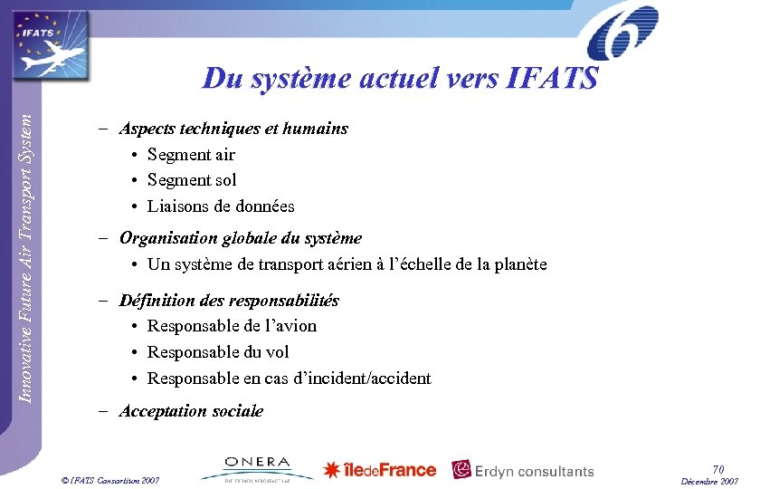 Innovative Future Air Transport System Du système actuel vers IFATS – Aspects techniques et