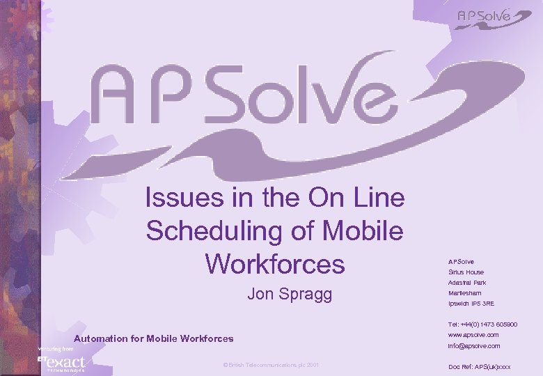 F i r s t P a g e Issues in the On Line