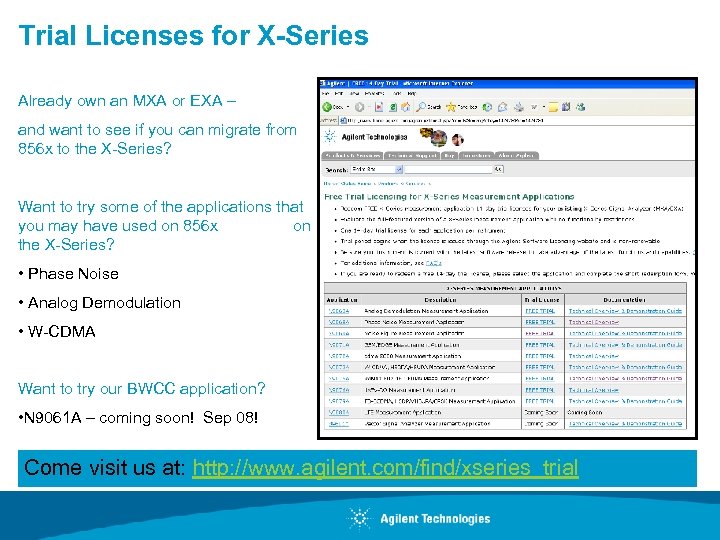 Trial Licenses for X-Series Already own an MXA or EXA – and want to