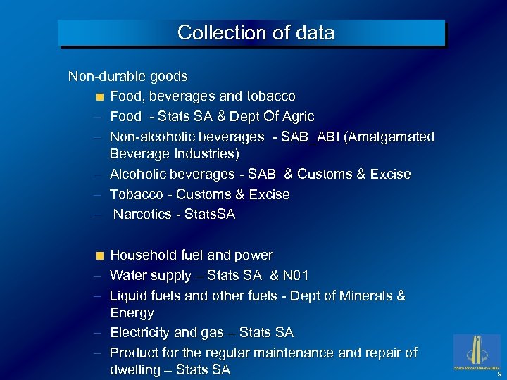 Collection of data Non-durable goods Food, beverages and tobacco – Food - Stats SA