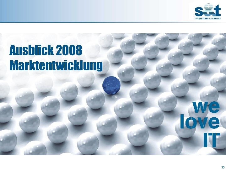 Ausblick 2008 Marktentwicklung 36 