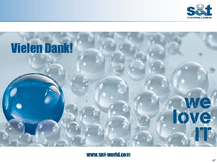 Vielen Dank! www. snt-world. com 47 