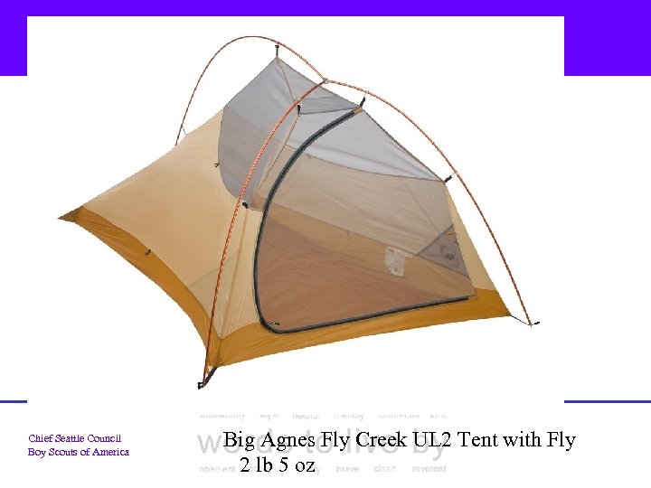 Chief Seattle Council Boy Scouts of America Big Agnes Fly Creek UL 2 Tent