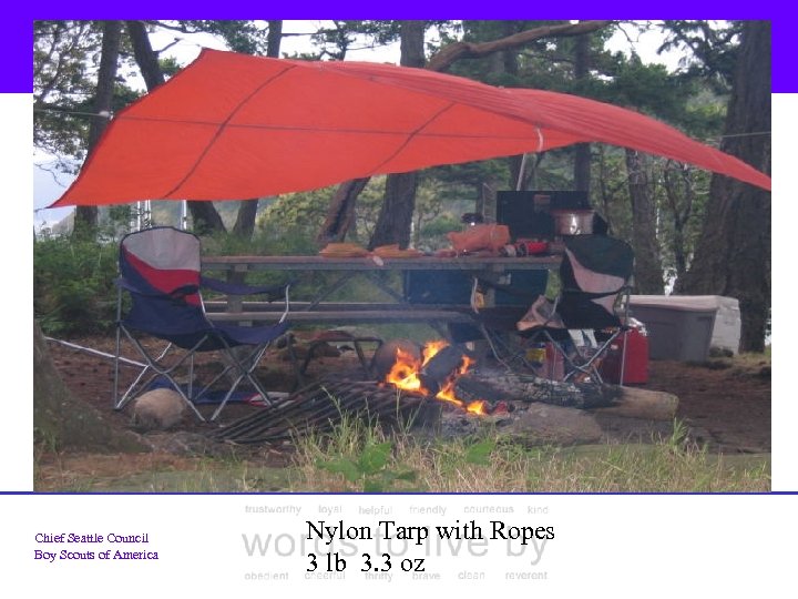 Chief Seattle Council Boy Scouts of America Nylon Tarp with Ropes 3 lb 3.