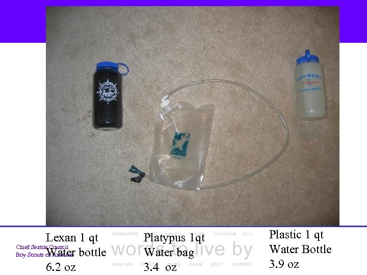 Lexan 1 qt Chief Seattle Council Water bottle Boy Scouts of America 6. 2