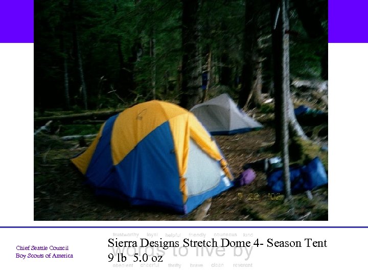 Chief Seattle Council Boy Scouts of America Sierra Designs Stretch Dome 4 - Season