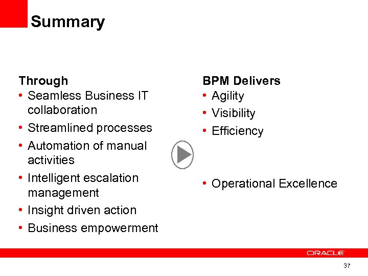 Summary Through • Seamless Business IT collaboration • Streamlined processes • Automation of manual