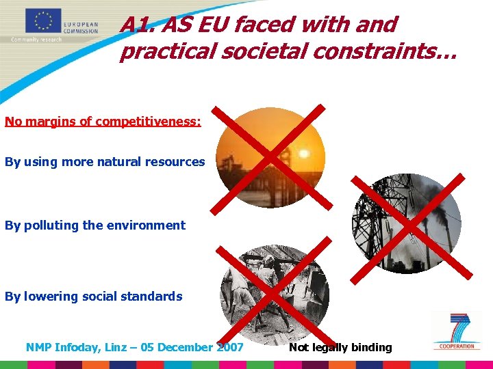 A 1. AS EU faced with and practical societal constraints… No margins of competitiveness: