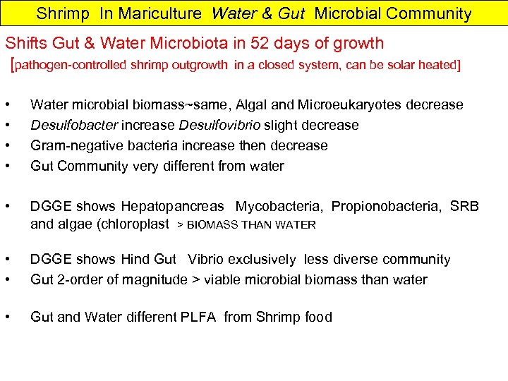 Shrimp In Mariculture Water & Gut Microbial Community Shifts Gut & Water Microbiota in