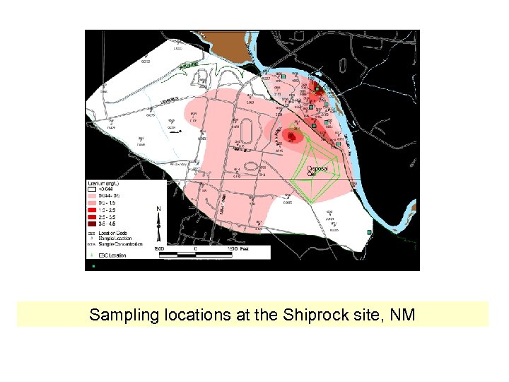 Sampling locations at the Shiprock site, NM 