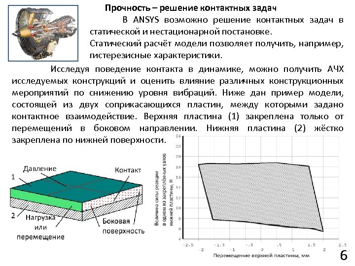 Прочность – решение контактных задач В ANSYS возможно решение контактных задач в статической и