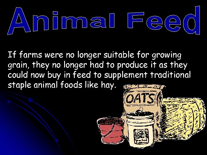 If farms were no longer suitable for growing grain, they no longer had to