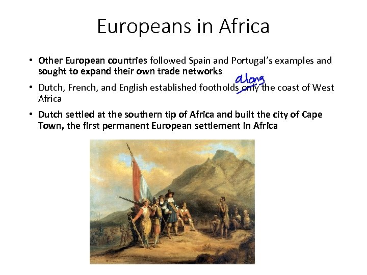 Europeans in Africa • Other European countries followed Spain and Portugal’s examples and sought