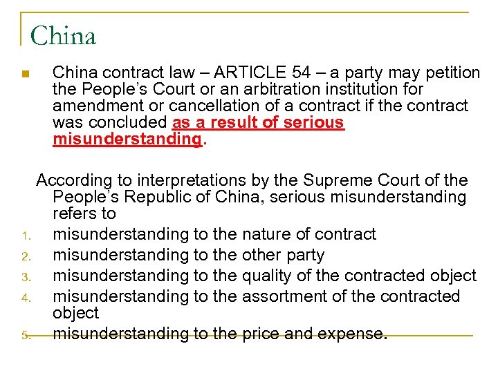 China n China contract law – ARTICLE 54 – a party may petition the