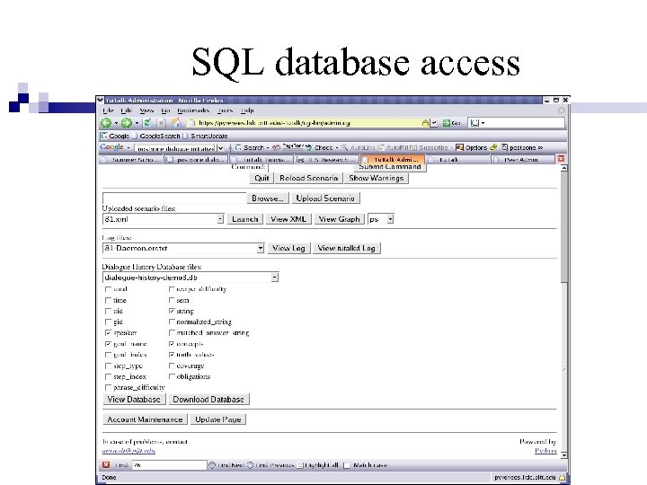 SQL database access 