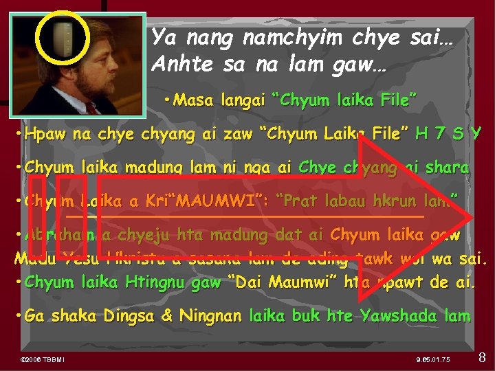 Ya nang namchyim chye sai… Anhte sa na lam gaw… • Masa langai “Chyum