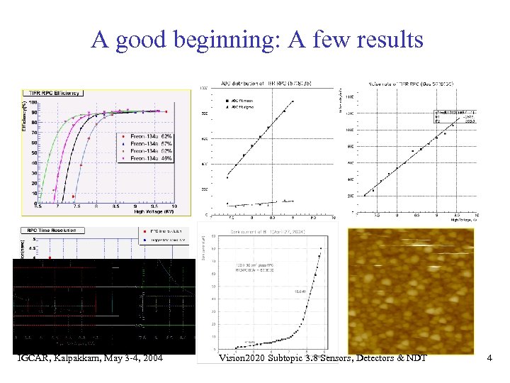 A good beginning: A few results IGCAR, Kalpakkam, May 3 -4, 2004 Vision 2020