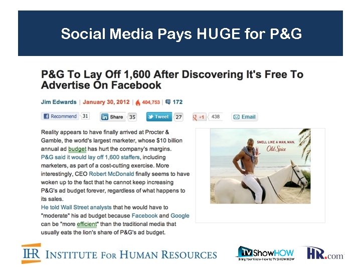 Social Media Pays HUGE for P&G 