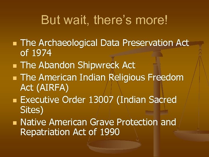 But wait, there’s more! n n n The Archaeological Data Preservation Act of 1974