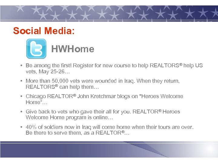 Social Media: HWHome • Be among the first! Register for new course to help