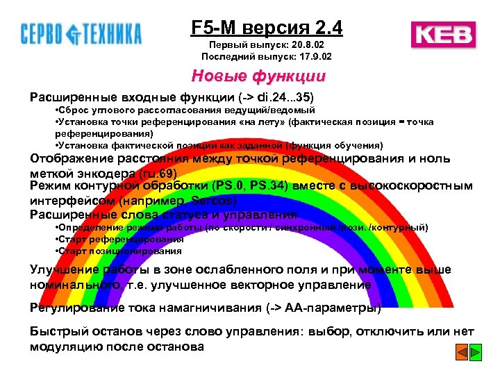 F 5 -M версия 2. 4 Первый выпуск: 20. 8. 02 Последний выпуск: 17.