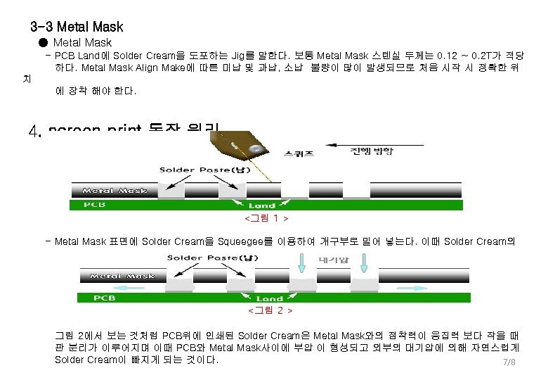 3 -3 Metal Mask ● Metal Mask - PCB Land에 Solder Cream을 도포하는 Jig를