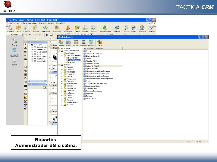 TACTICA Reportes. Administrador del sistema. TACTICA CRM 