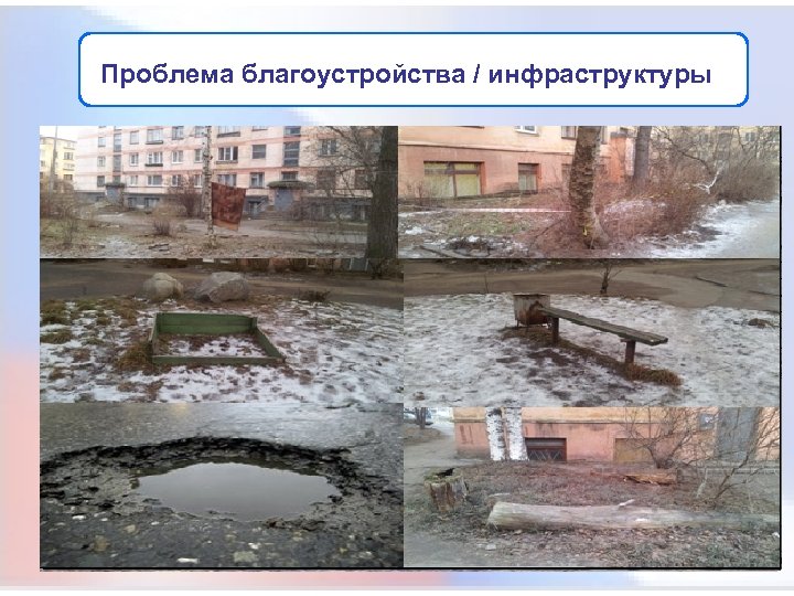 Проблема благоустройства / инфраструктуры 