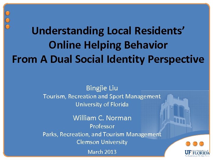 Understanding Local Residents’ Online Helping Behavior From A Dual Social Identity Perspective Bingjie Liu