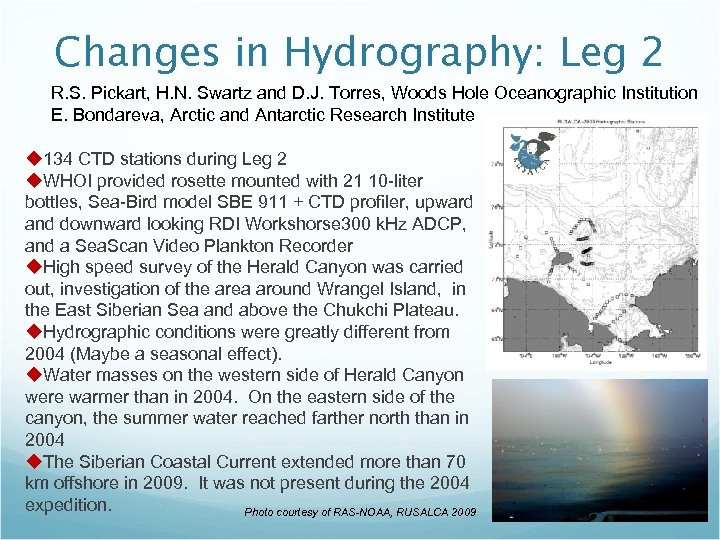 Changes in Hydrography: Leg 2 R. S. Pickart, H. N. Swartz and D. J.