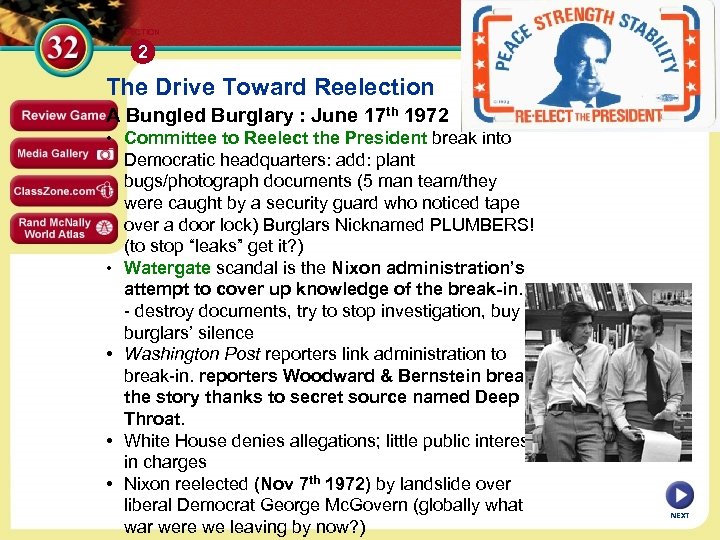 SECTION 2 The Drive Toward Reelection A Bungled Burglary : June 17 th 1972