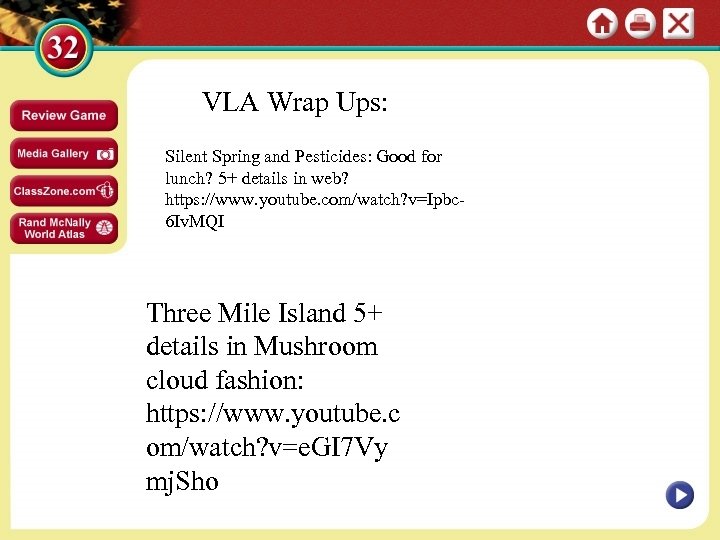 VLA Wrap Ups: Silent Spring and Pesticides: Good for lunch? 5+ details in web?